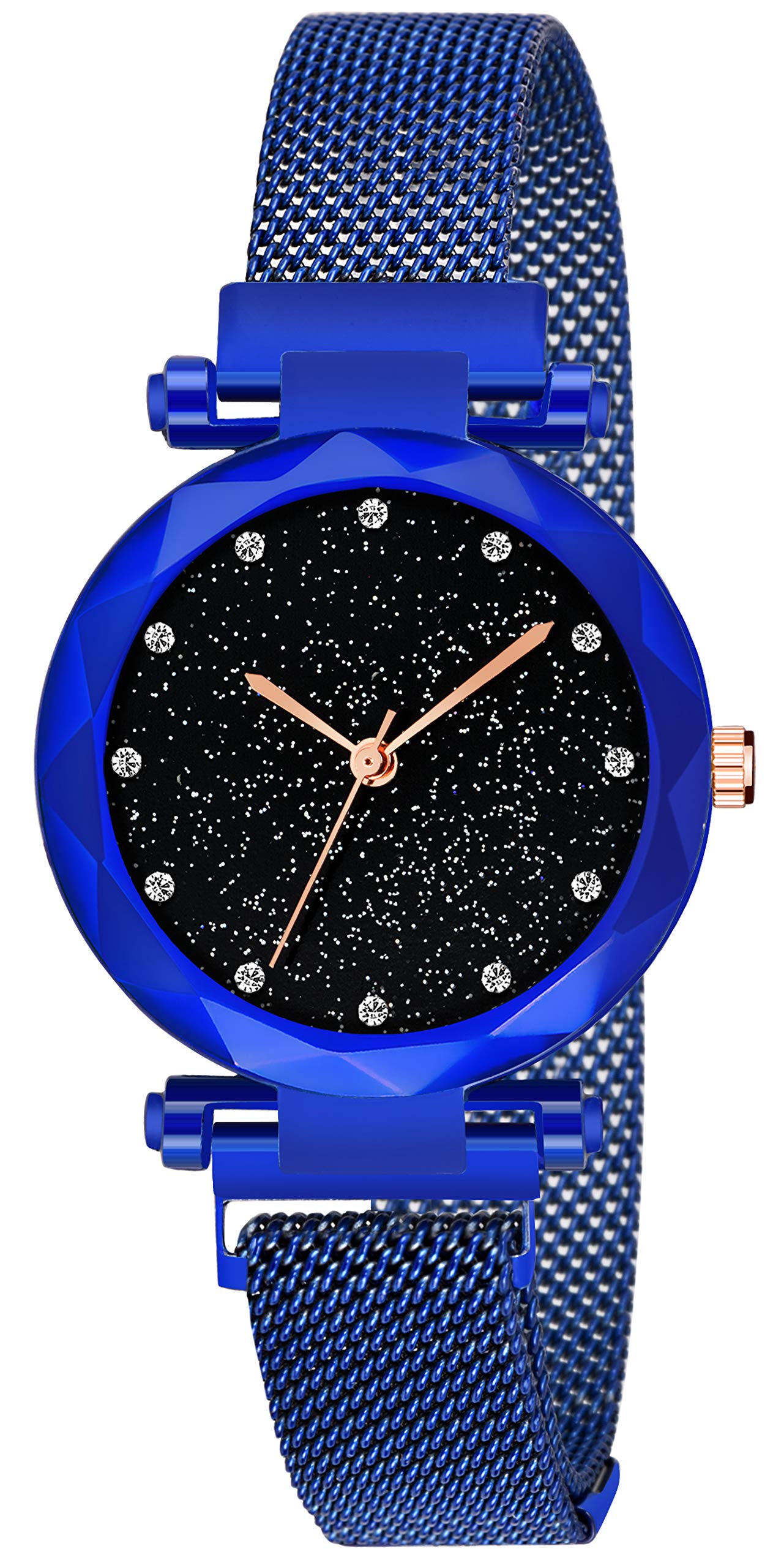 Acnos® Premium Blue Color 12 Point Diamond with Trending Magnetic Analogue Metal Strap Watch for Girls and Womens Pack of - 1(DM-170) (B089648KCN) Amazon Price History, Amazon Price Tracker