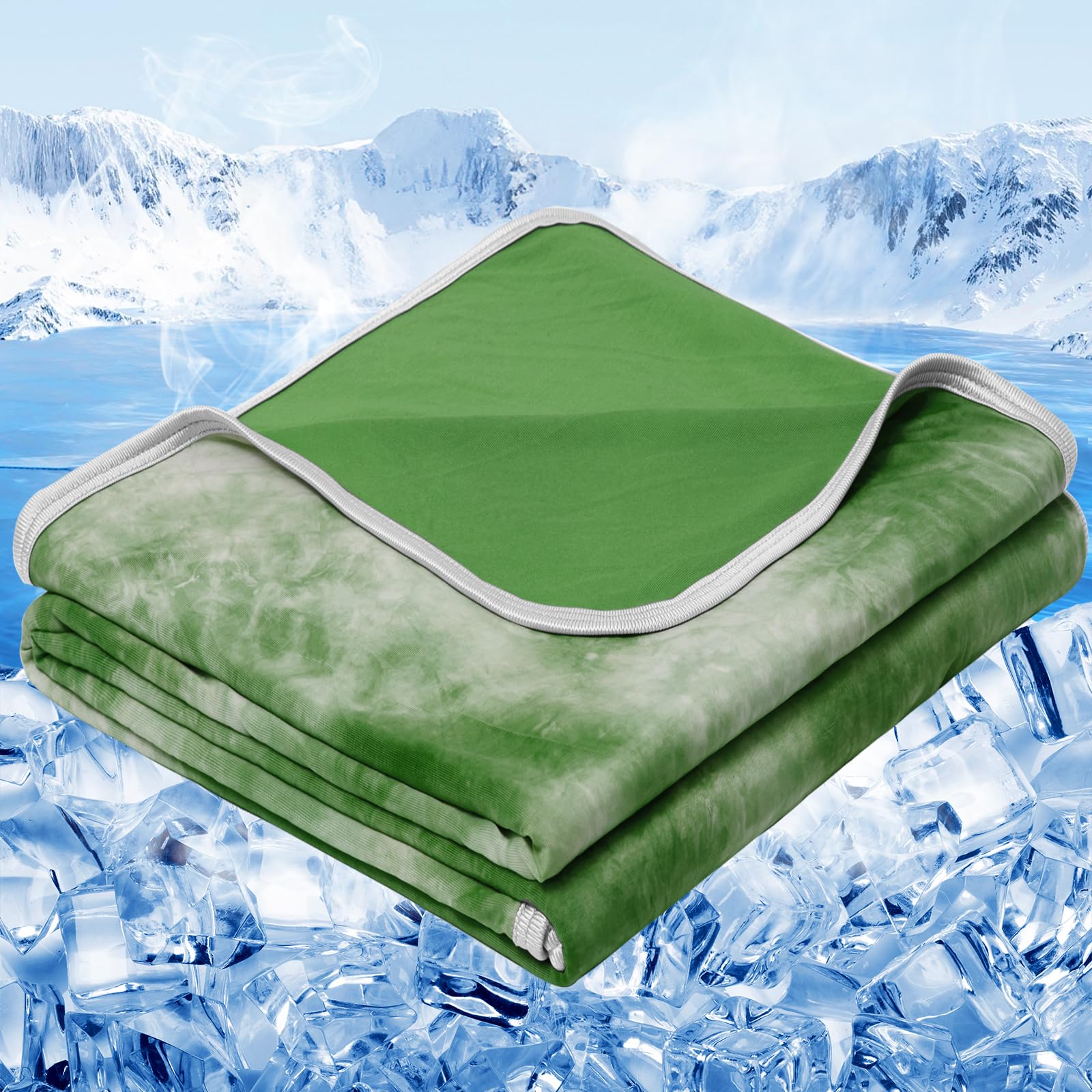 inhand Cooling Throw Blanket for Hot Sleepers (50"x60", Grass Green)
