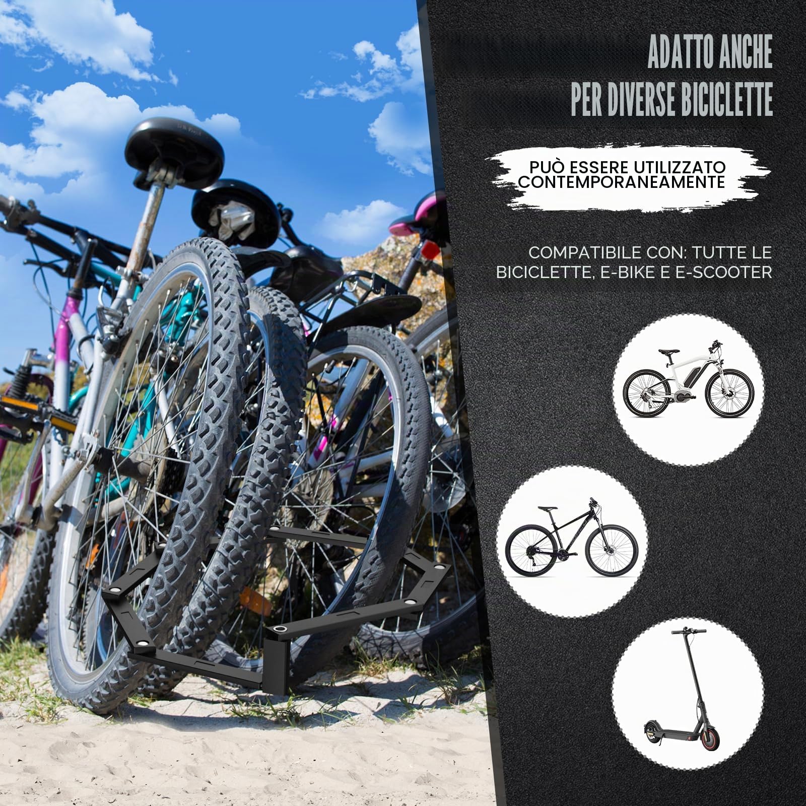IMAYCC Lucchetto Bici Pieghevole, 120CM Lucchetto Bicicletta, Portabilità Lucchetto Pieghevole, Protezione Antifurto Extra Alta per E-bike, Bici da Strada, Moto, MTB in Nero, Ecc.