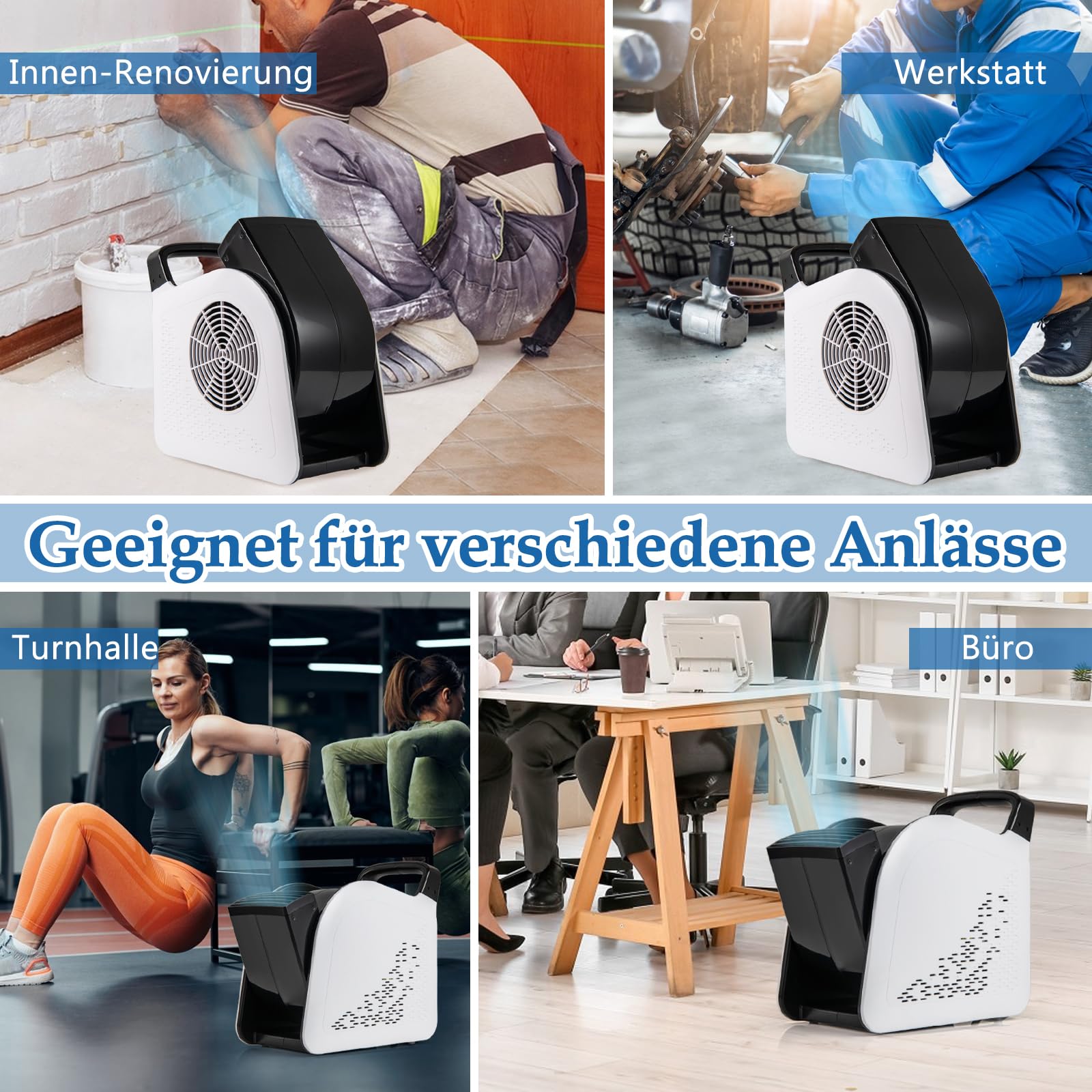 COSTWAY Bodengebläse 130W, 3 Geschwindigkeiten & 185° schwenkbarem Kopf, Blasmaschine zum Trocknen und Ventilieren, Standventilator für Zuhause & Gewerbe