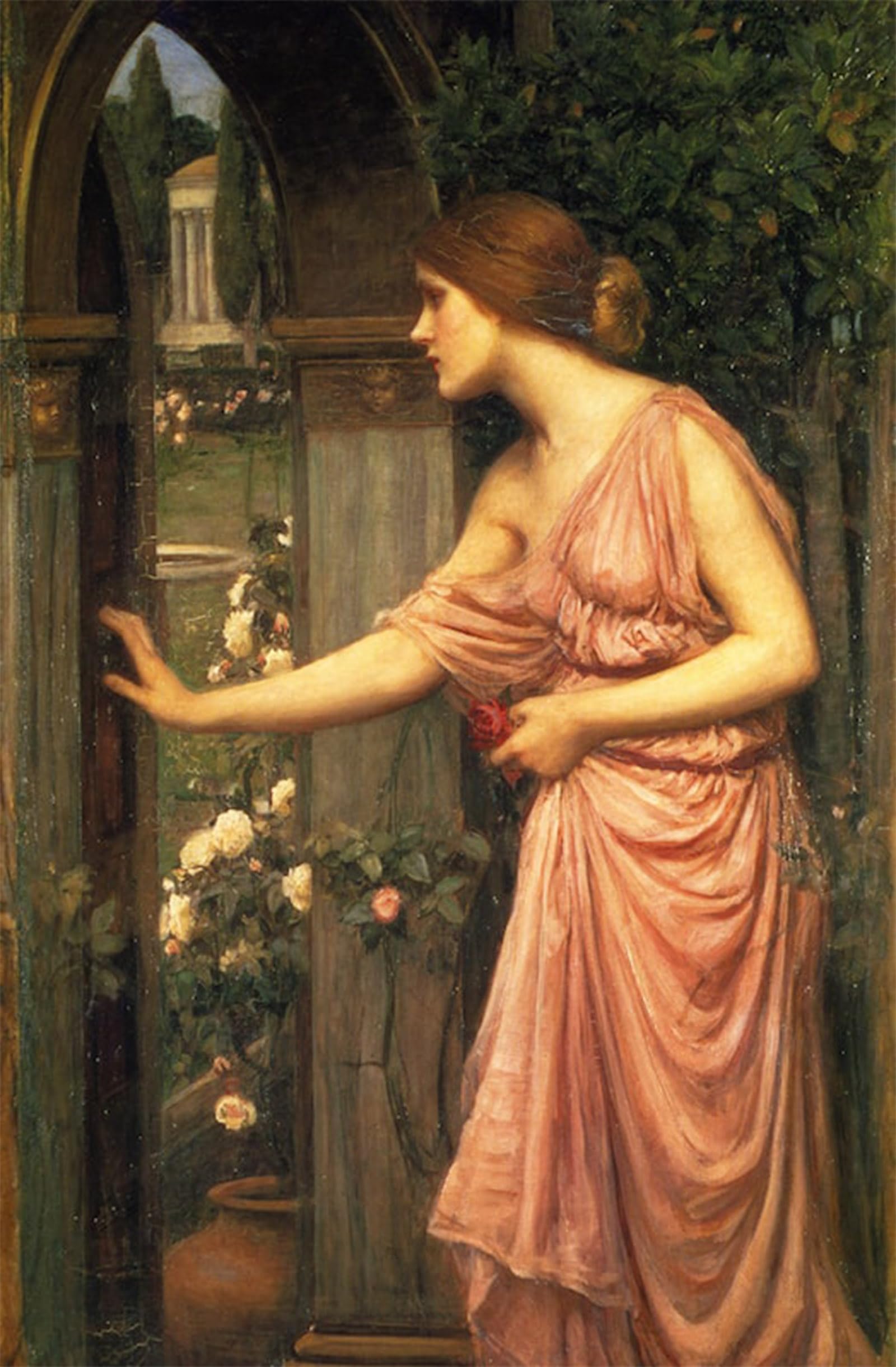 SERENDIPITP Abstract Painting Mural Print Picture Wall Decor Painting Psyche Entering Cupid's Garden by John William Waterhouse Vintage Wall Artwork for Home Decor 60x90cm