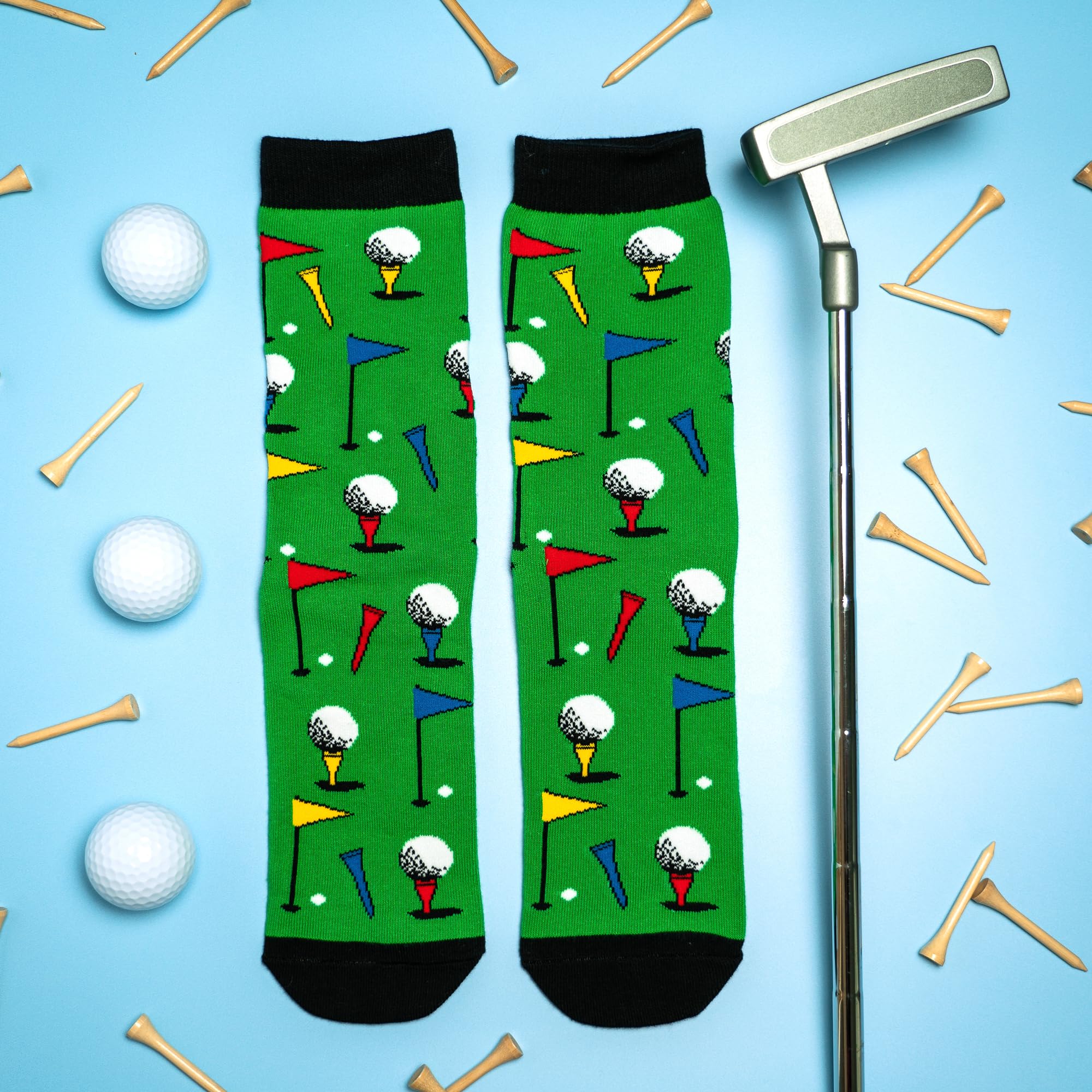 Lavley Time To Par Tee Golf Socks Funny Gift for Golfers Men & Dads Players view 5