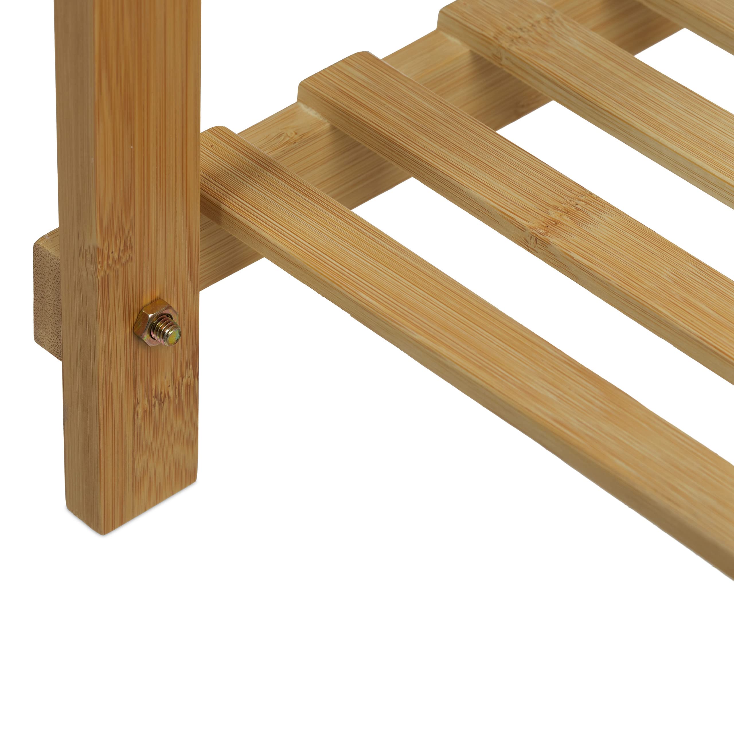 Relaxdays Estantería Plantas Interior Bambú, Soporte Macetas 6 Baldas, Portamacetas Esquinero, 101x62x62 cm, Natural