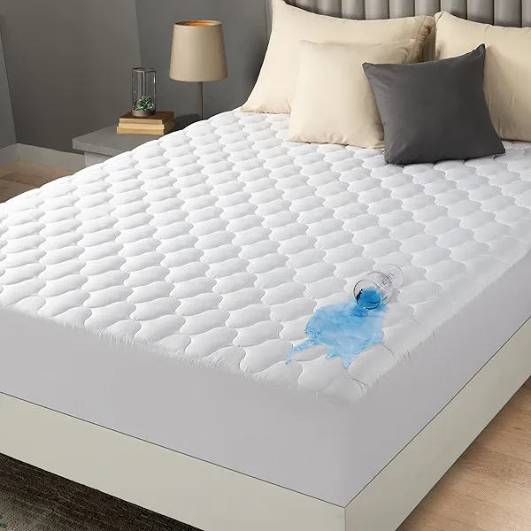 Utopia Bedding Waterproof Mattress Protector, Twin XL Mattress Pad, Quilted Fitted Cover Stretches up to 16 Inches Deep (White)