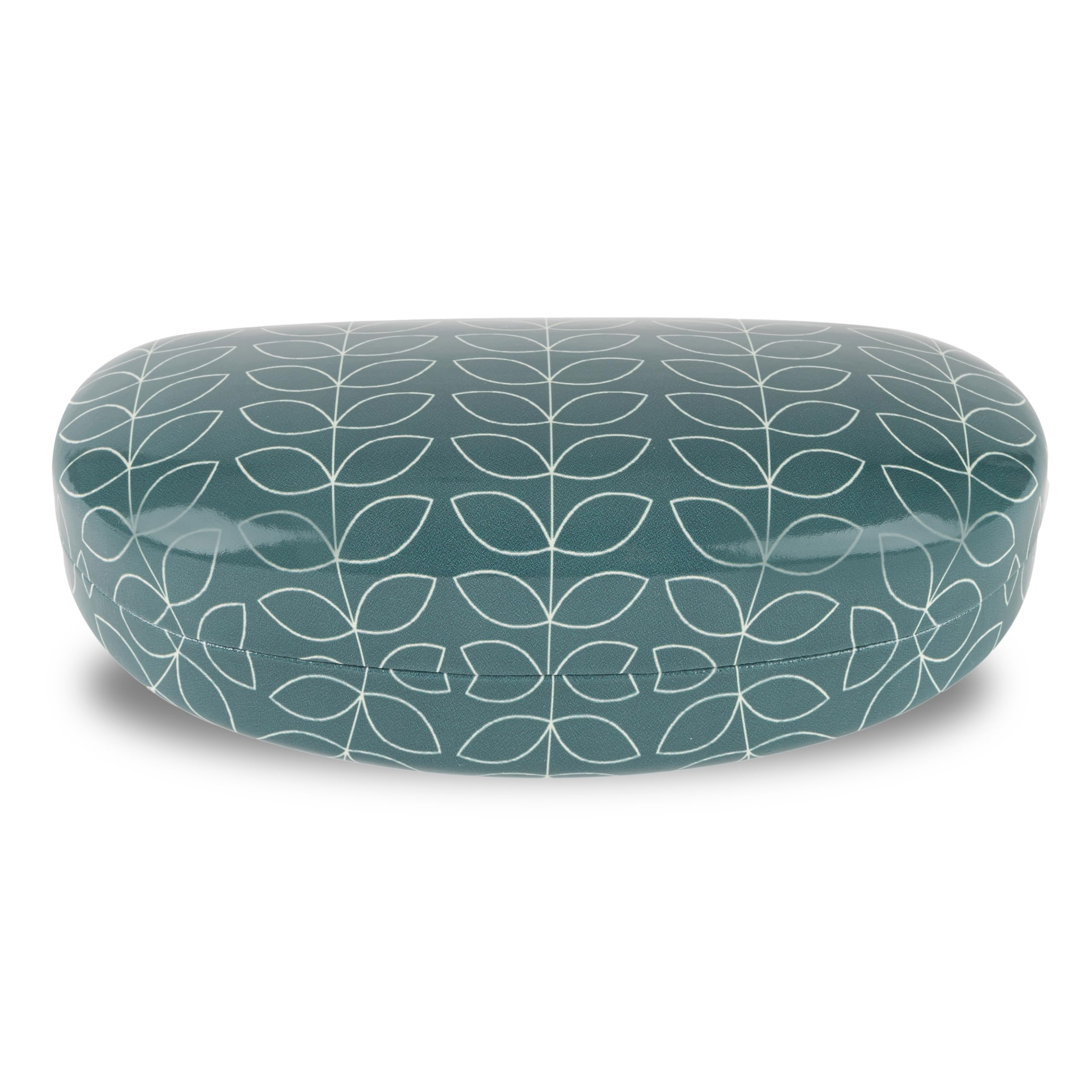 LAGO TERRA Geometric Leaf Print Hard Shell Sunglasses Case - Dark Teal (Large)