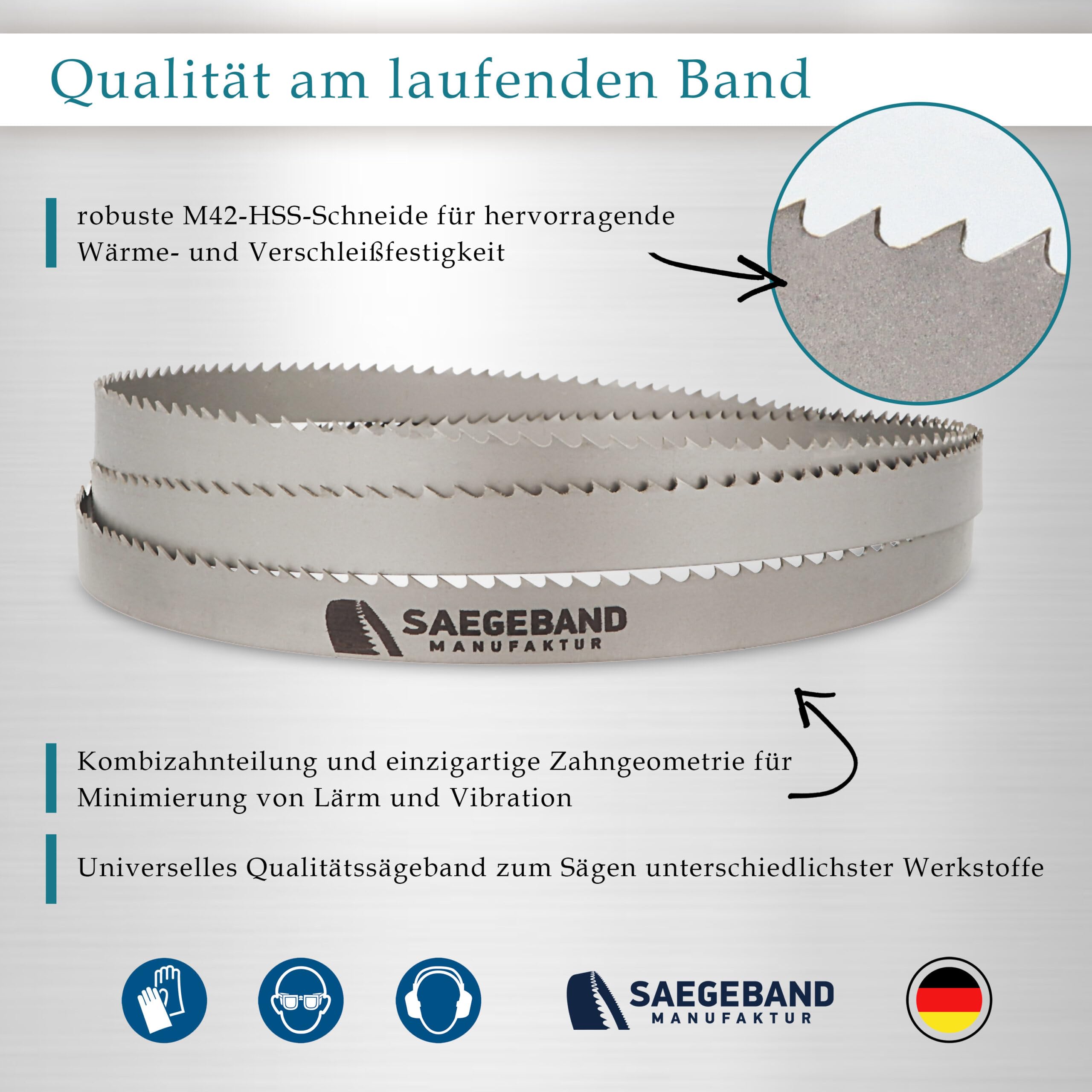 3 x M42 HSS Bimetall Sägeband 2110 x 20 x 0,9 mm mit 5/8 ZpZ, Bandsägeblatt