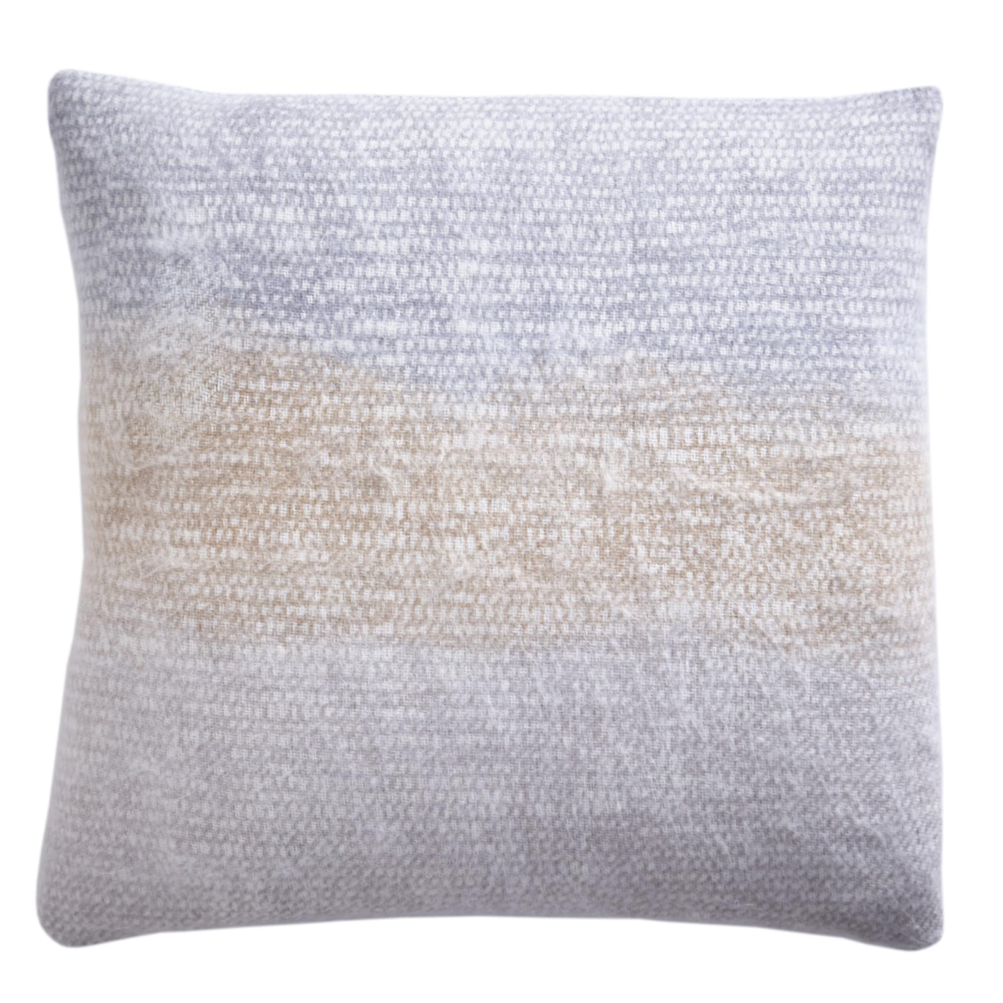Drift Home - Ochre Gradient Cushion (43 x 43cm) - Sustainable Recycled Cotton - Filling Included - Dip Dyed With Insert - Textured - Matching Throw Available