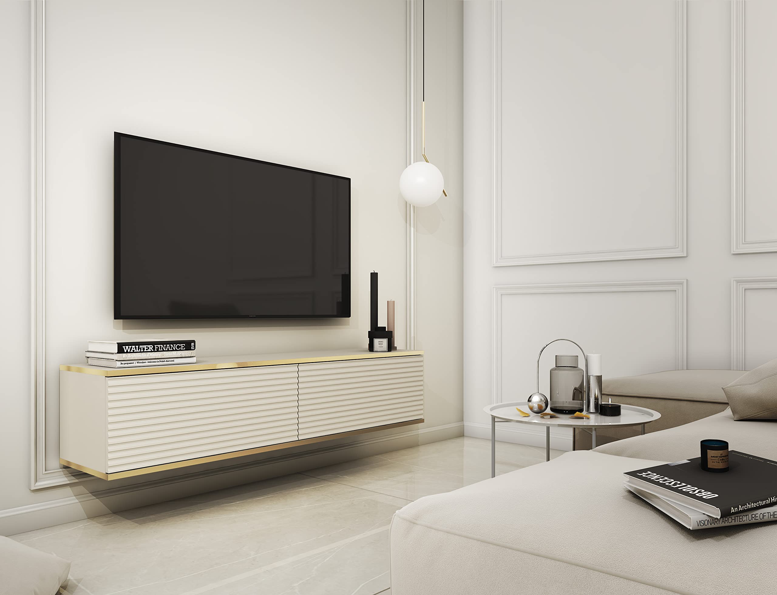 Meuble TV Élégant - Design Moderne Avec Fonction Push-to-open, 175 X 30 X 32 Cm 89327572