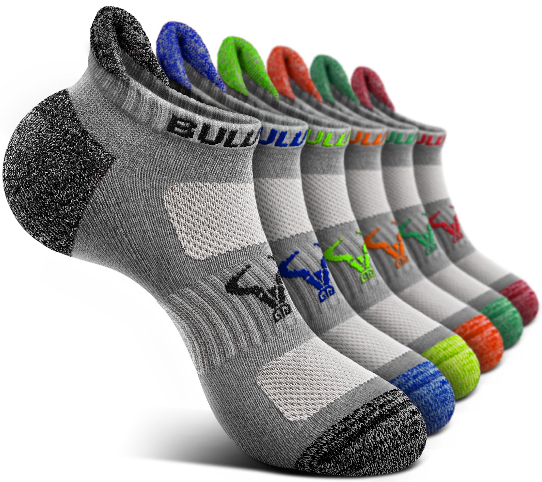 BULLIANT Women Athletic Ankle Running Socks Multi-Pack Cushioned No Show