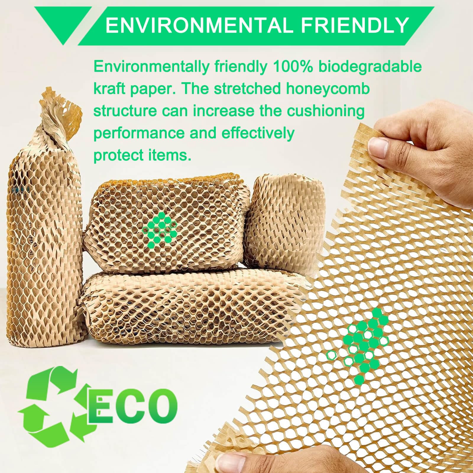 OliveBird Papier D'emballage Nid D'abeille 30cmx50 Mètres (15m²