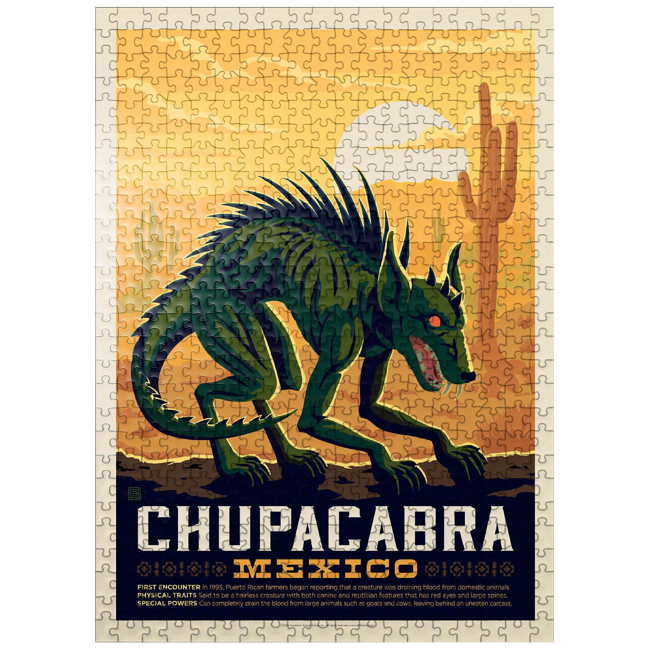 MyPuzzle.comMythical Creatures: Chupacabra, Vintage Poster - Premium 500 Piece Jigsaw Puzzle - Made in USA