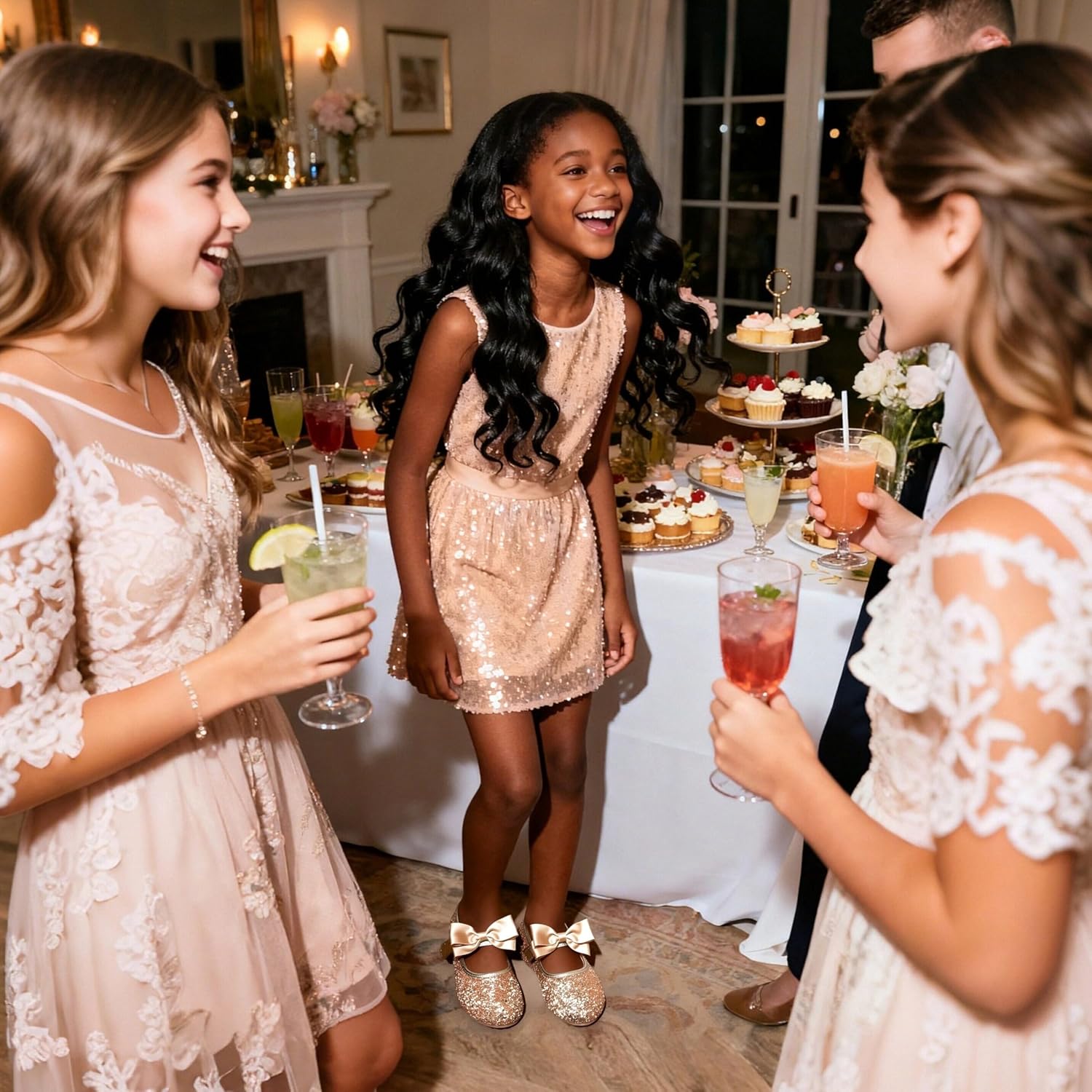 Felix & Flora Toddler Girl Dress Shoes - Flower Girl Ballet Flats School Wedding Party - Image 2