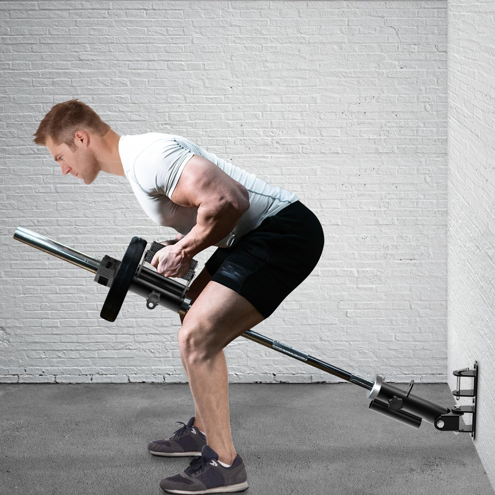 Kipika Wall Mount Landmine Attachment for Olympic Bars, V Bar Row Landmine Handle Attachment for Barbell Bar, Viking Press Landmine Handle Attachment, Ideal for Home Gym Workouts