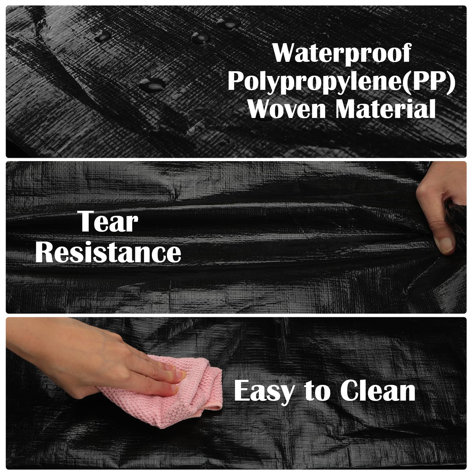 Withosent 100L Grande Bolsa de Almacenamiento, 8 Piezas Impermeable Bolsas de Mudanza con Cremallera y Asa, Bolsas para Guardar Ropa Edredones, Alternativa a las Cajas de Mudanza, Negro