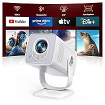 (Android 13|Ottica Corta)Proiettore WIFI6 e Proiettore Portatile Bluetooth 5.4 Two-Way Supporto 1080P 4K Mini Videoproiettore Auto Keystone Rotazione di 270° Per Esterni, Telefoni, HDMI, USB, TV Stick