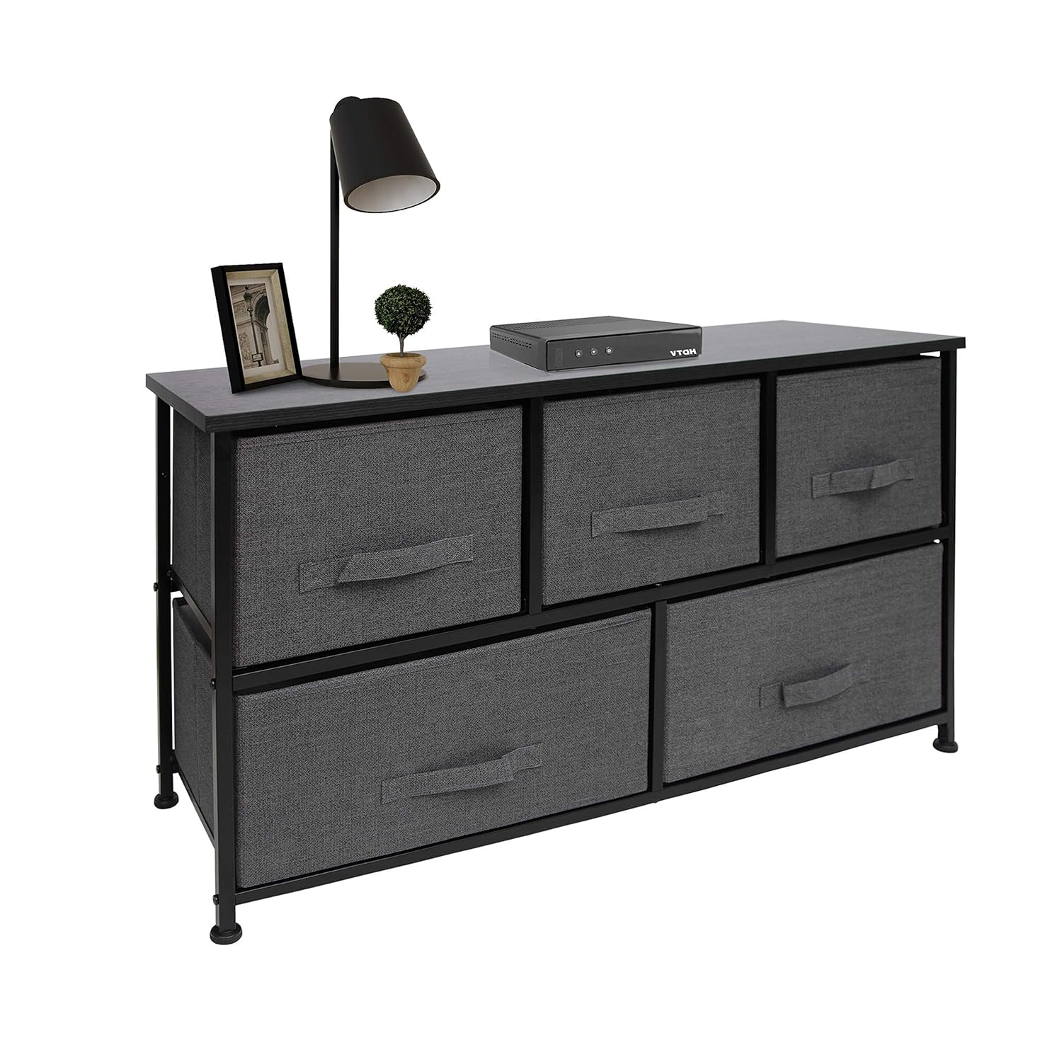 East Loft Extra Wide Dressers for Bedroom Cheap Closet Dresser for Nursery - Storage Dresser with 5 Fabric Drawers - Easy Assembly Small Dresser for Closet Kids Clothes Organizer (Charcoal) : Home & Kitchen