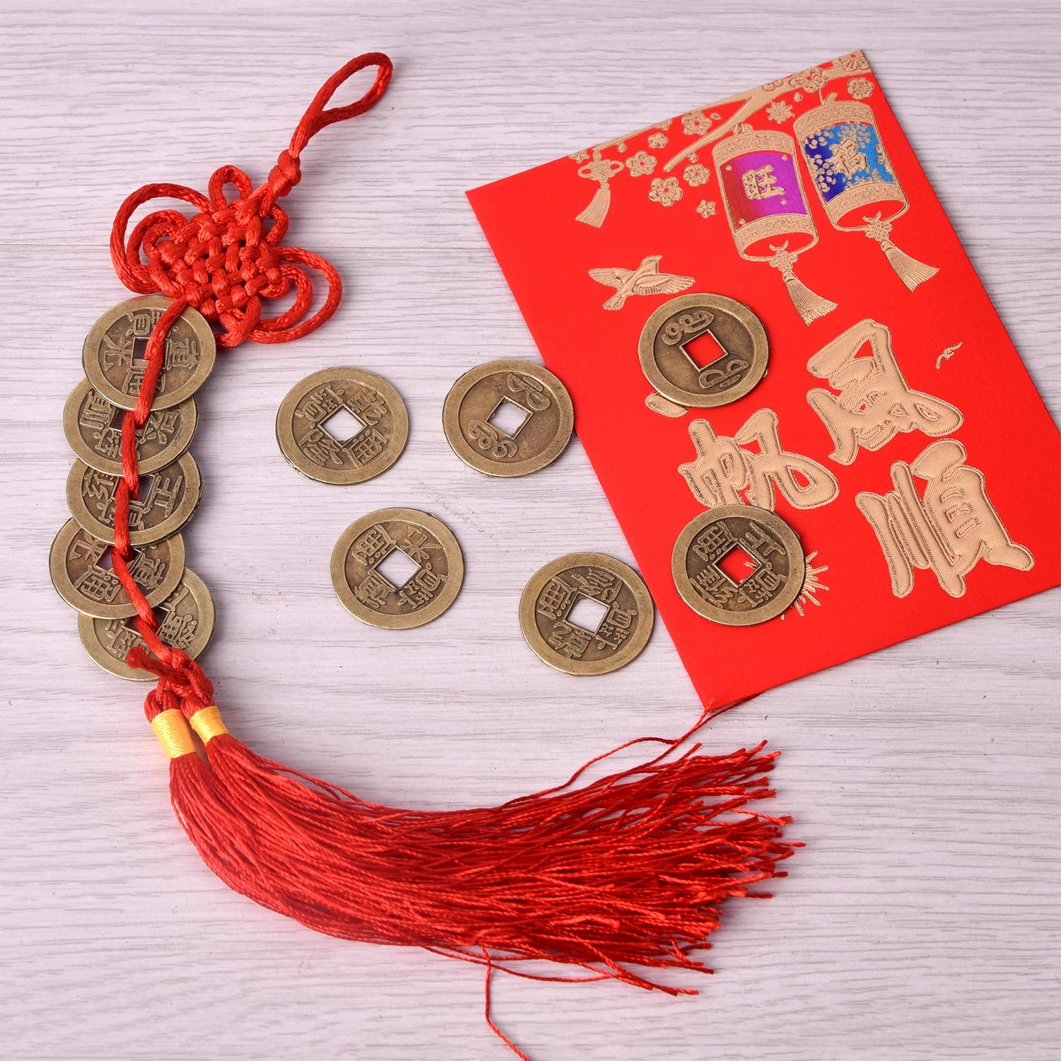 20 Monete Feng Shui I-Ching Portafortuna Da 2,5 Cm Con Sacchetto Regalo - Metallo, Per Prosperità E Armonia - 2