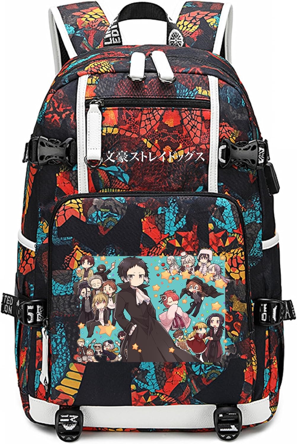 ISaikoy Anime Bungo Stray Dogs Backpack Daypack Bookbag Laptop School Bag with USB Charging Port 17