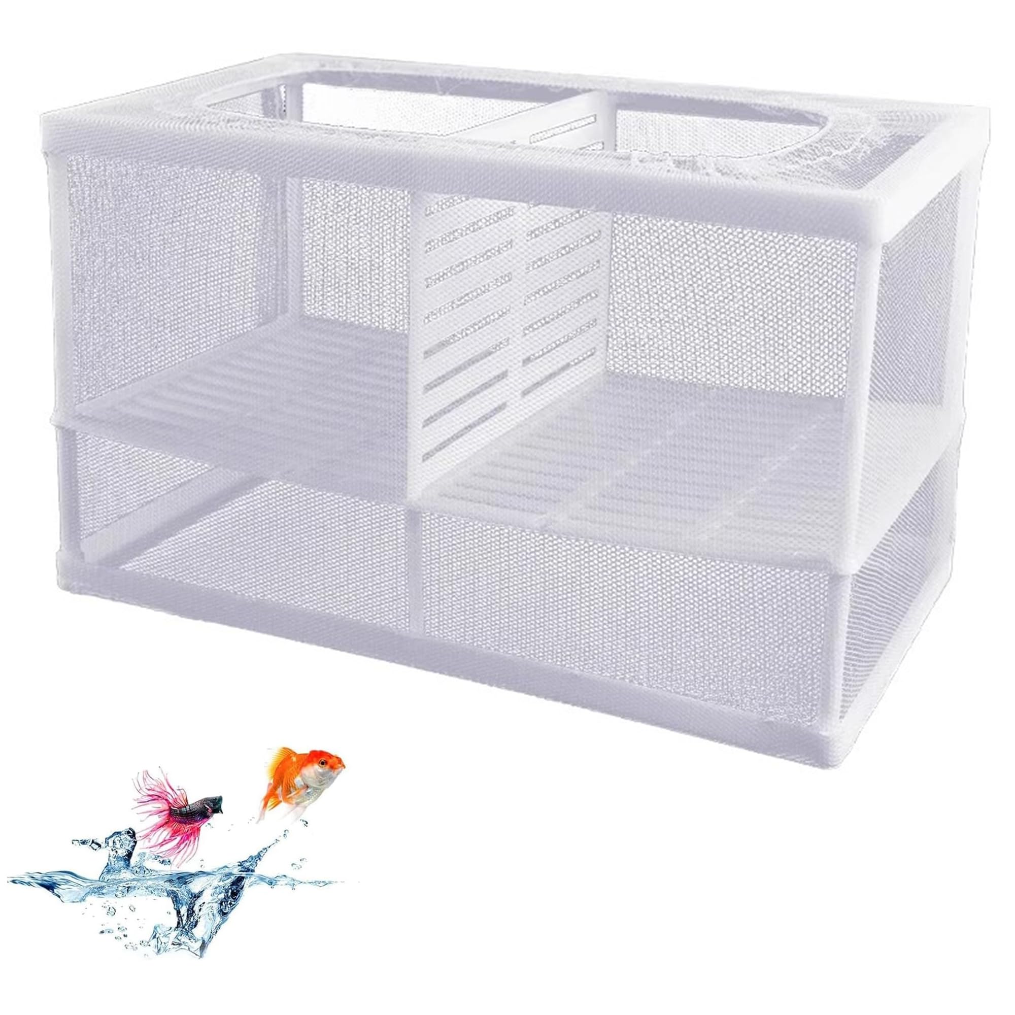 Scatola di Isolamento Allevatore di Pesci Scatola di Allevamento di Pesci Acquario Rete per Incubatoi Isolare Piantine e Sostenere l'incubazione e la Riproduzione con Ventose (26 * 15 * 15 cm)