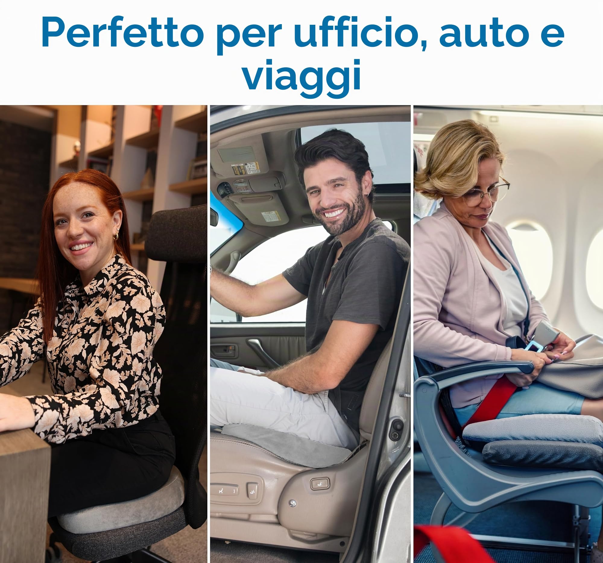 ComfiLife - Cuscino per seduta, altissima qualità, confortevole, antiscivolo, ortopedico, 100% memory foam, coccige, dolore al sedia da ufficio, sedile auto, sollievo mal di schiena e sciatica