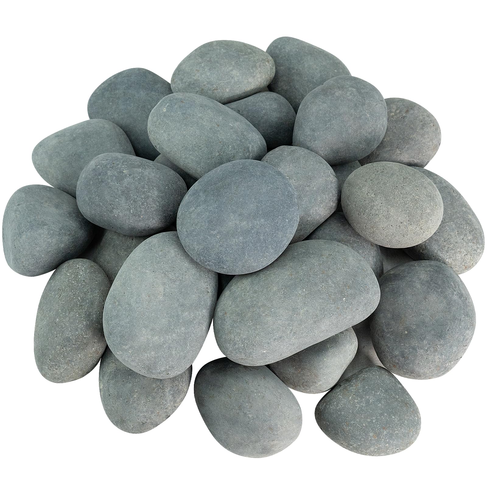 GreenVibe Large River Rocks for Landscaping, 40lbs Aquarium Rocks, 3-4 Inch Black Pebbles for Indoor Plants, Natural Stones for Garden Paving Plant