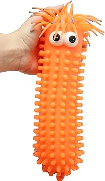 Curious Minds Busy Bags Giant Knobby Puffer Worm - Sensory Fidget and Stress Balls - OT Autism SPD Random Color
