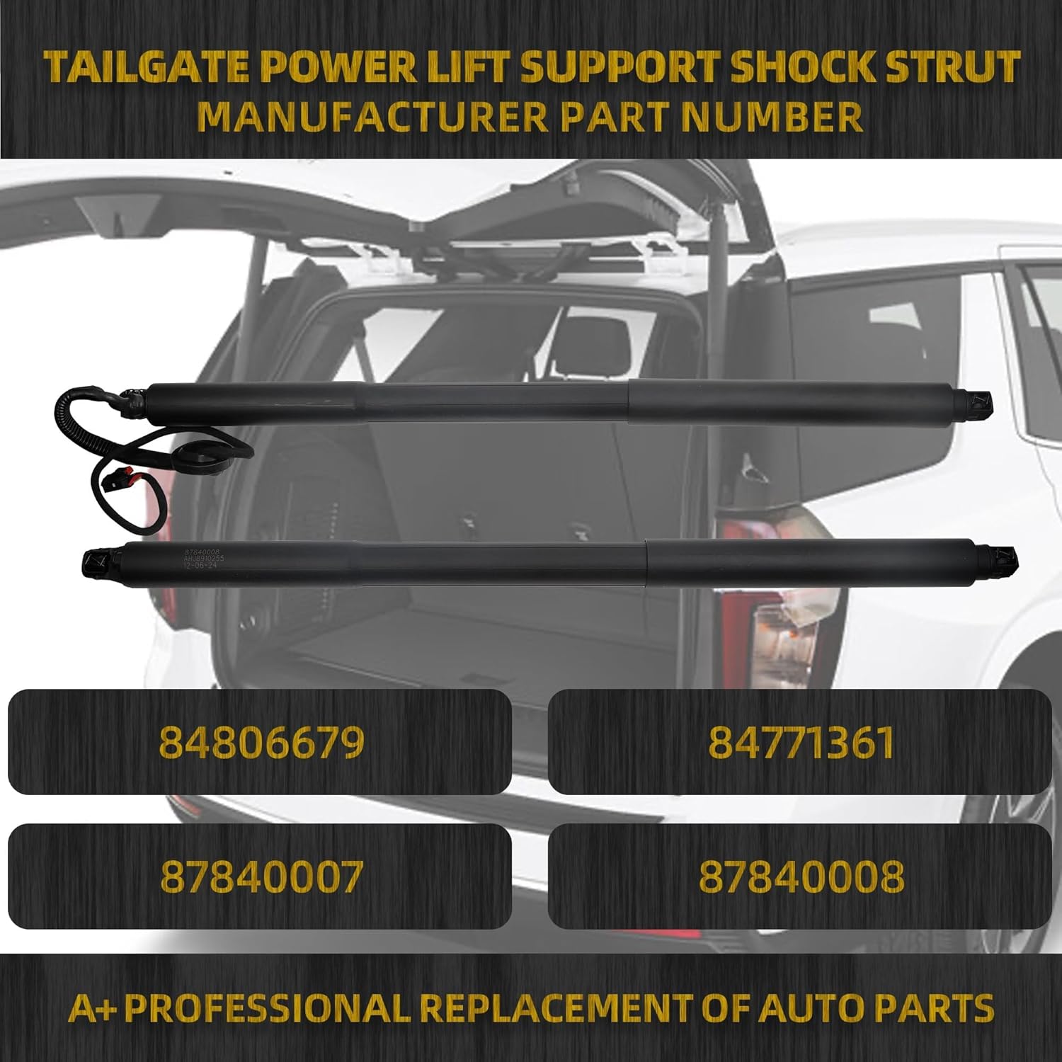Dasbecan Left & Right Side Rear Tailgate Power Liftgate Struts Electric Lift Support Shock Compatible with 2021-2024 Chevy Suburban Tahoe GMC Yukon/XL Cadillac Escalade/ESV Replaces# 84806679 84771361
