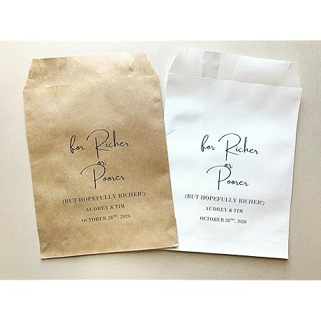 Personalized Wedding Favor Bags: 50 for Richer or For Poorer Lottery Ticket Holders