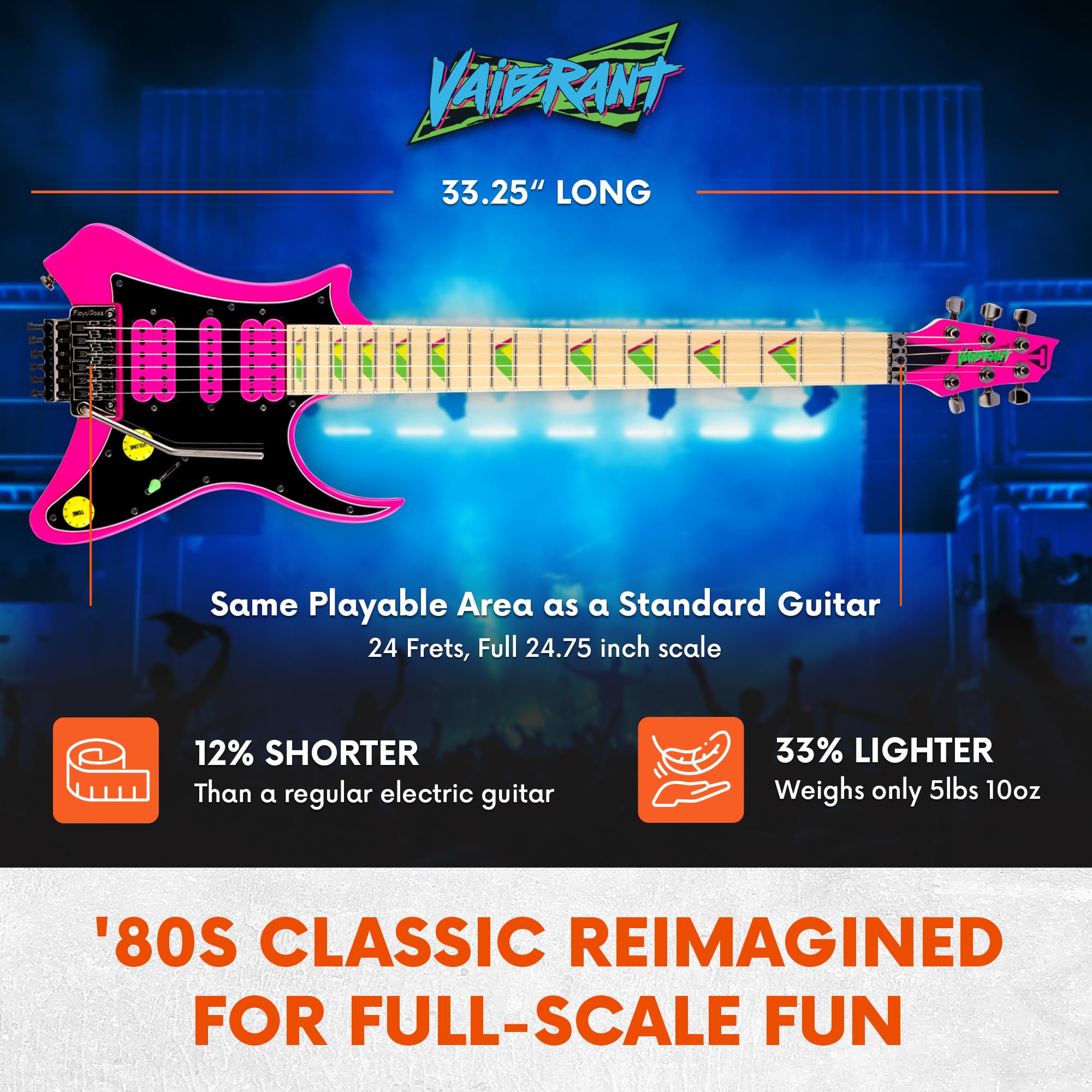 Traveler Guitar Vaibrant V88X Deluxe E-Gitarre für Reisen, kleine Gitarre mit kompakter Kopfplattenform, 64,8 cm (25,5 Zoll) große Reisegitarre, tragbare Mini-Gitarre mit individueller Gigbag, Hot