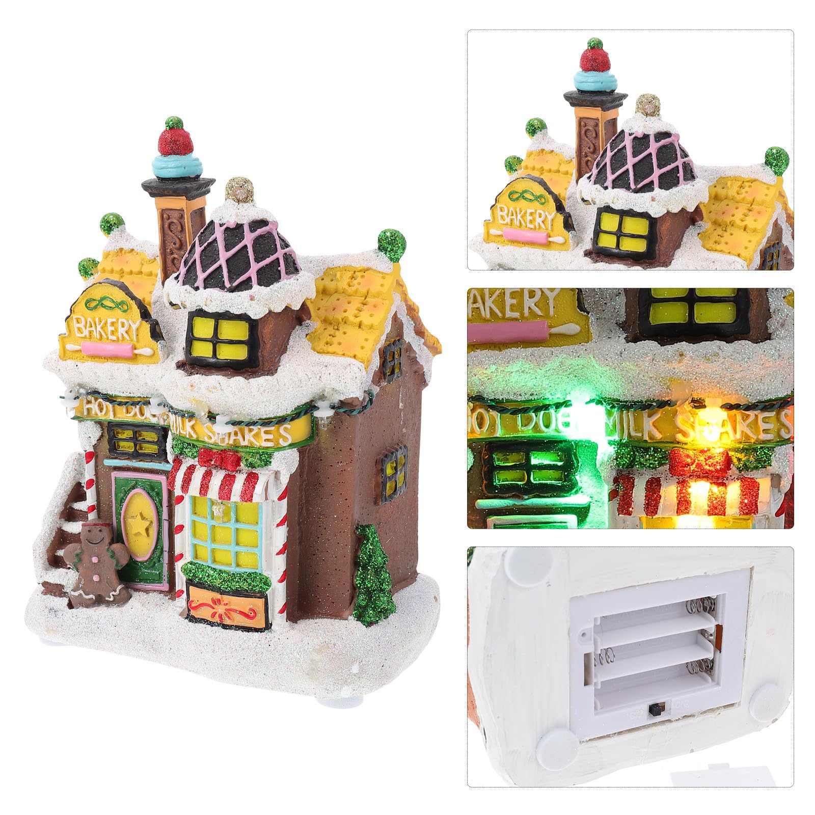 VANZACK Casa Luminosa Natalizia in Resina LED per Decorazione