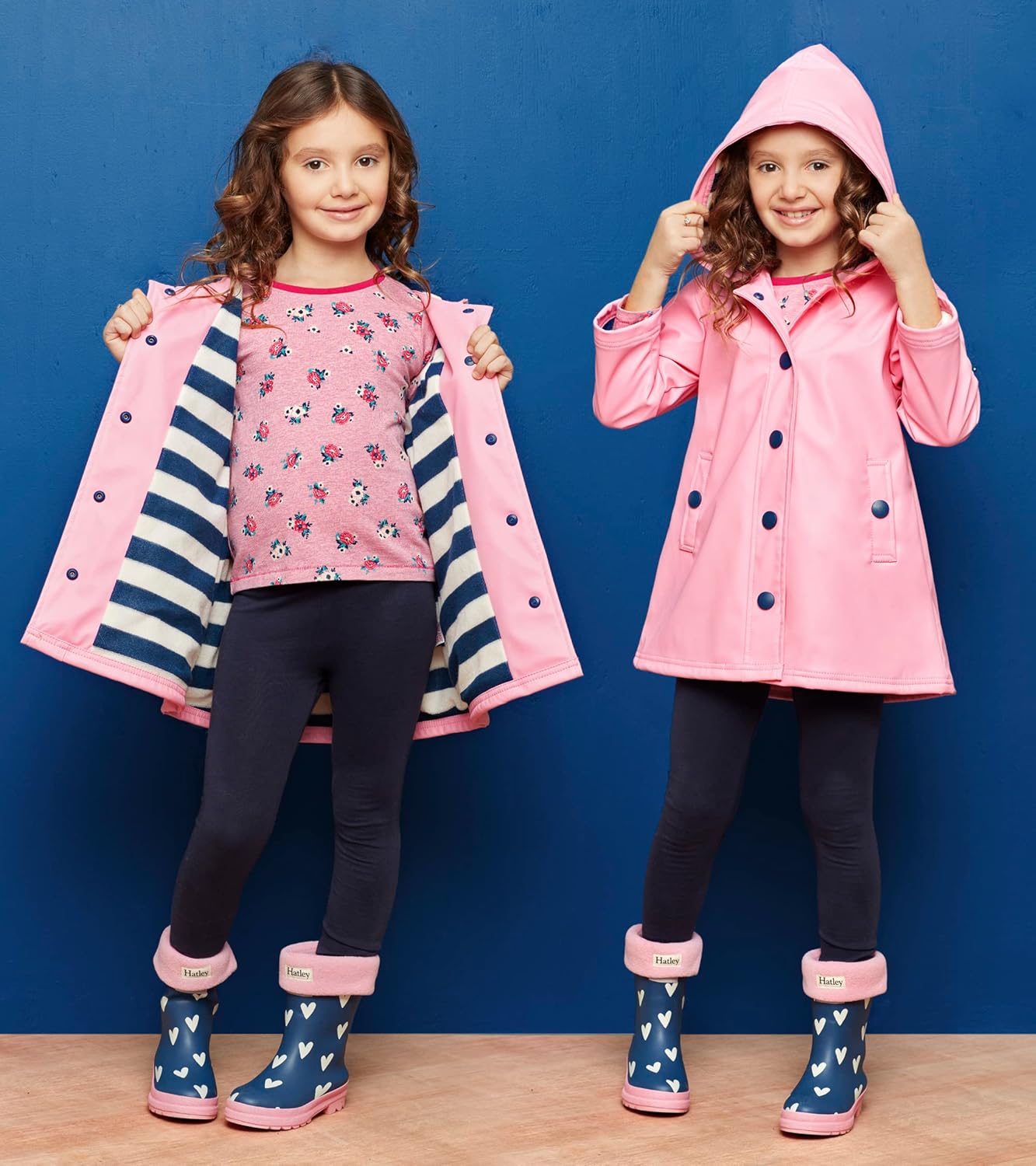 Hatley Girls' Splash Jackets 5 Classic Pink