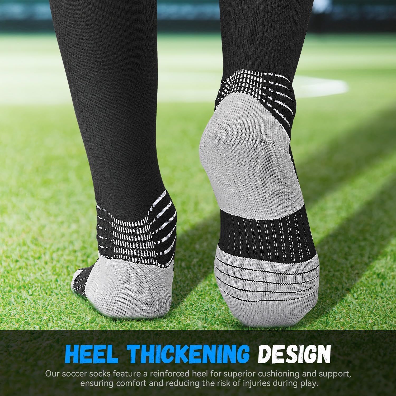 IRAMY Compressive Soccer Socks Ankle Compression Support Coolmax Wicking Anti-Slip Football Baseball Softball 1/2/3 Packs - Image 5