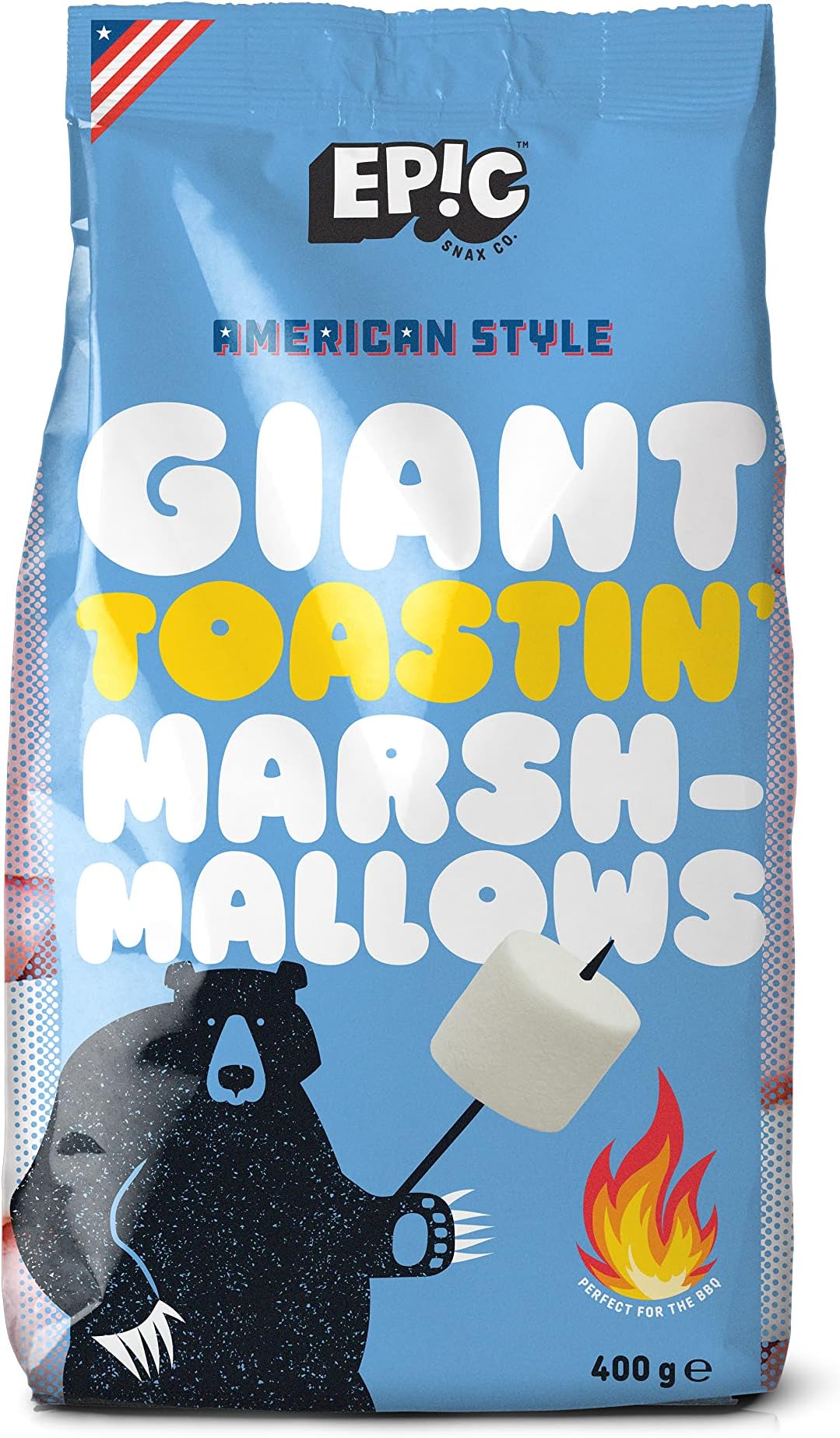 EPIC SNAX CO Giant American Style Pink and White Toastin' Marshmallows, 400 g, (Pack of 1)