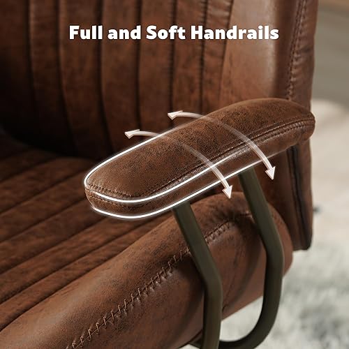 Miniatura 4 de Silla de escritorio para oficina en casa, respaldo alto, ruedas de goma, ergonómicas para computadora, con soporte lumbar, silla giratoria de altura