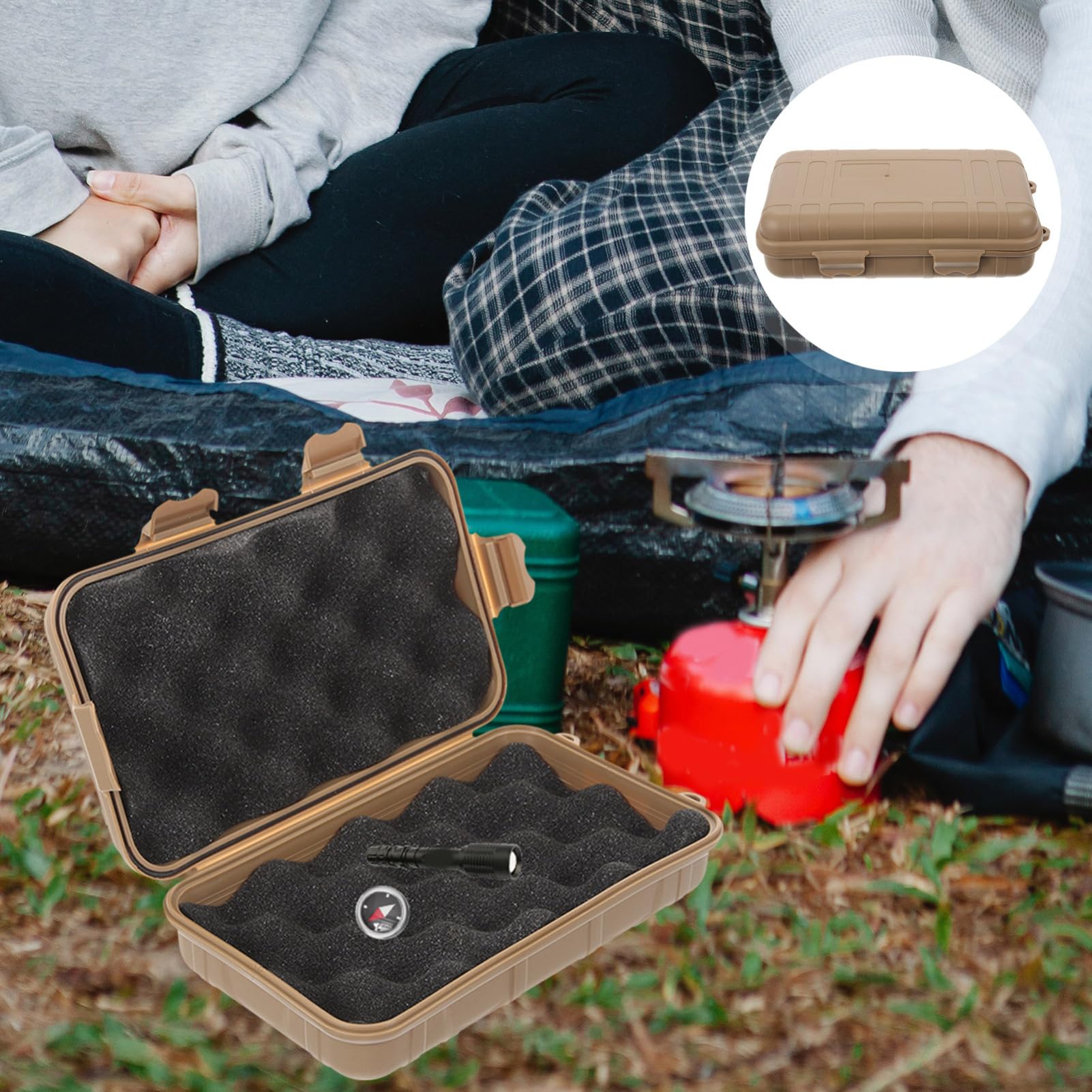 LIOOBO Tragbare Ausrüstung Notfallsicherer Koffer Streichhölzer Outdoor Schlüsselbehälter Survival Geräte Organizer Survival Geräte Organizer Feldzubehör Pp