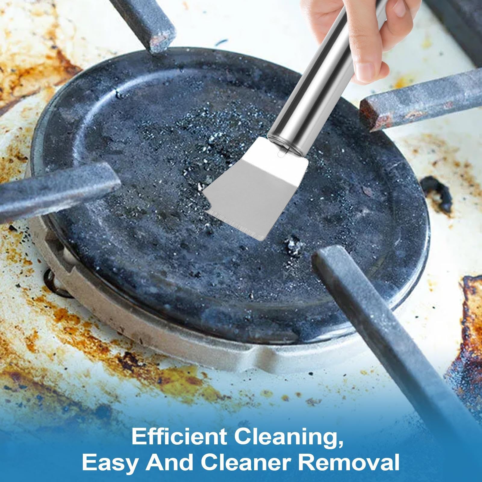 Spatule Nettoyante pour Cuisine,Spatule De Nettoyage Domestique en Acier Inoxydable - Racloir Résistant Anti-Rouille Ustensiles De Cuisine pour Gril Barbecue Réfrigérateur Camping Extérieur