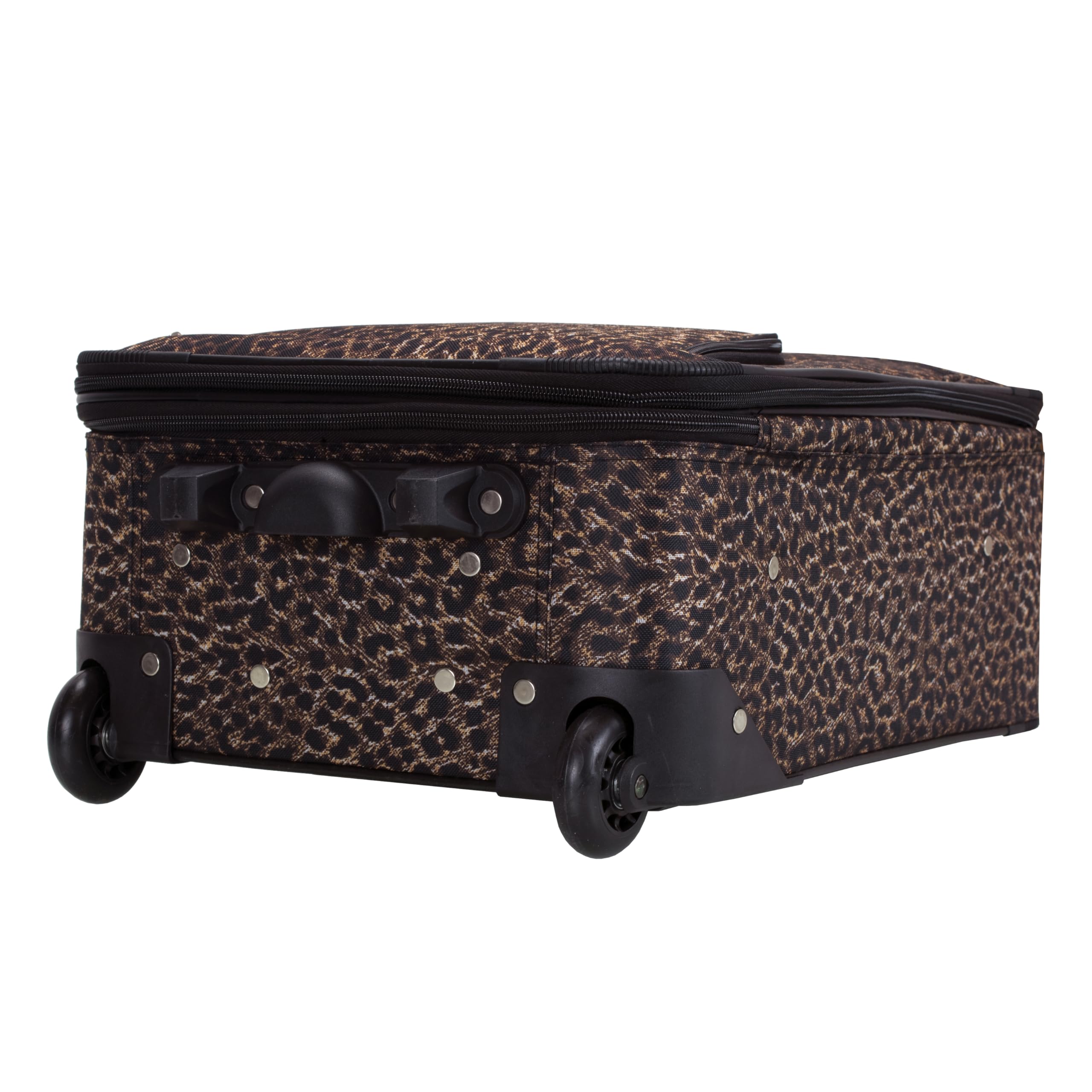 Rockland Set di valigie verticali Softside moda, Leopard, Taglia unica, Set di valigie verticali Softside moda