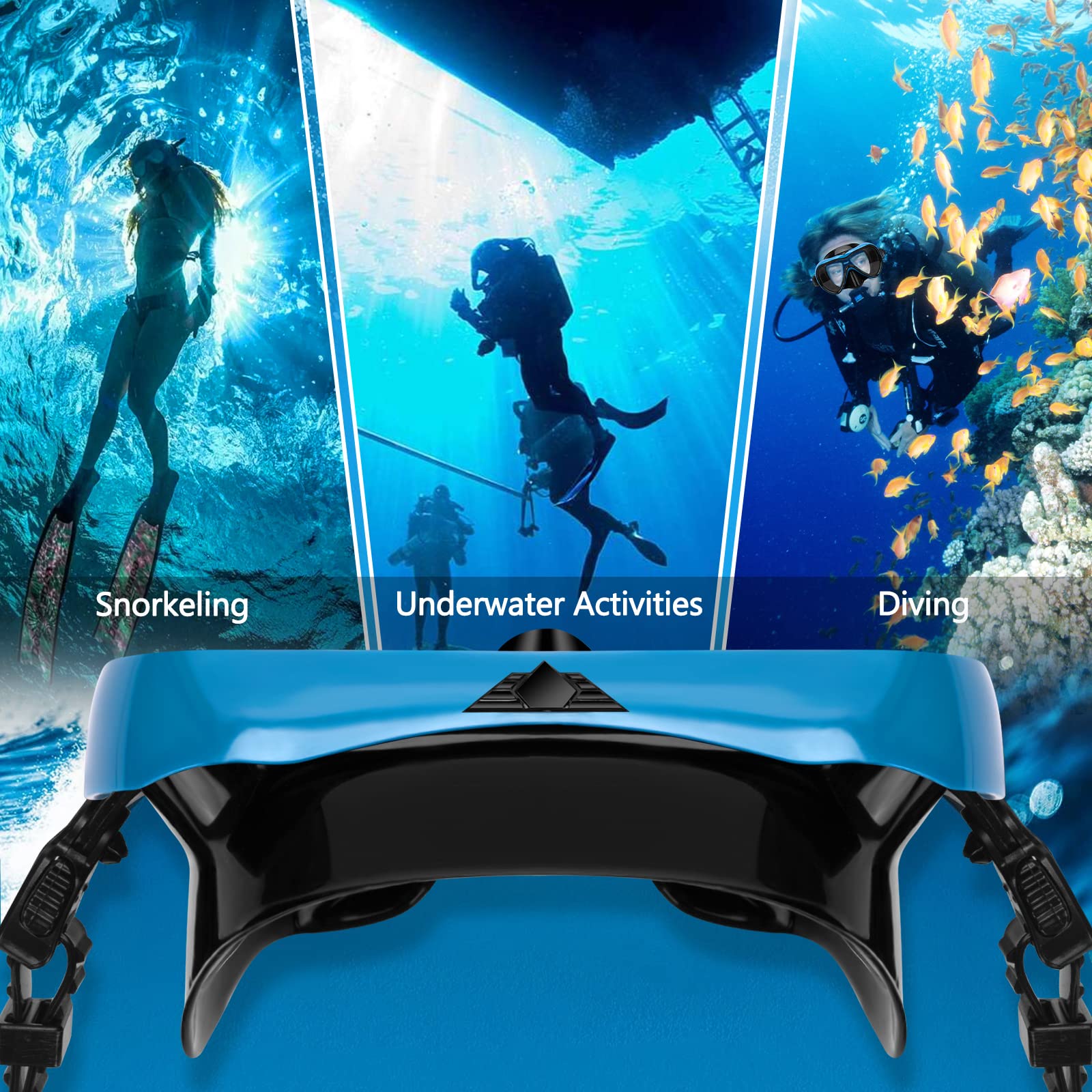 Gafas de natación, gafas de buceo antivaho con cubierta para la nariz, máscara de buceo de silicona antifugas para adultos, máscara de natación de vidrio templado HD de 180 grados para esnórquel con