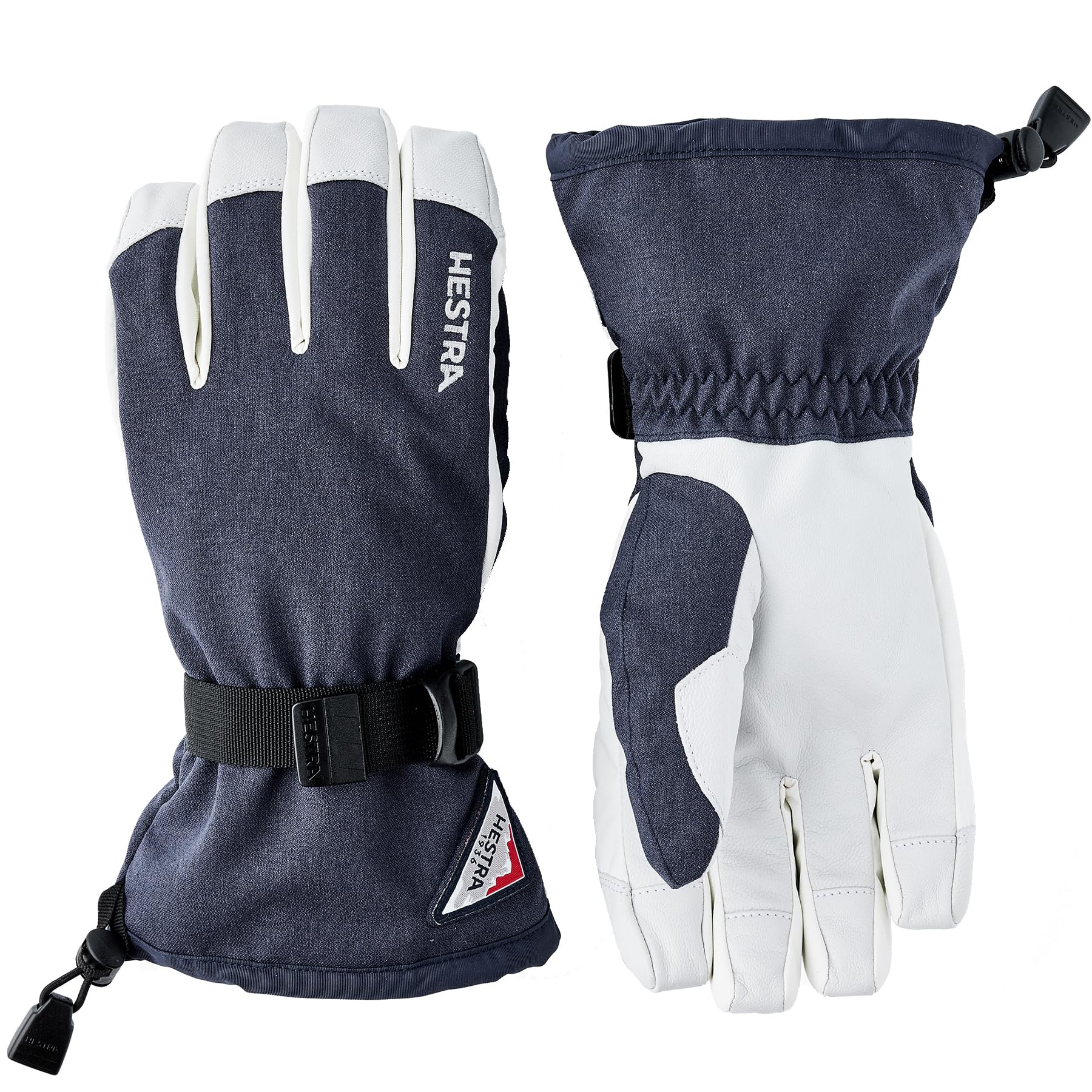 Hestra Unisex Powder Gauntlet Glove, Leather Windproof Insulated Glove for Alpine Ski, Everyday Winter Wear for Men & Women