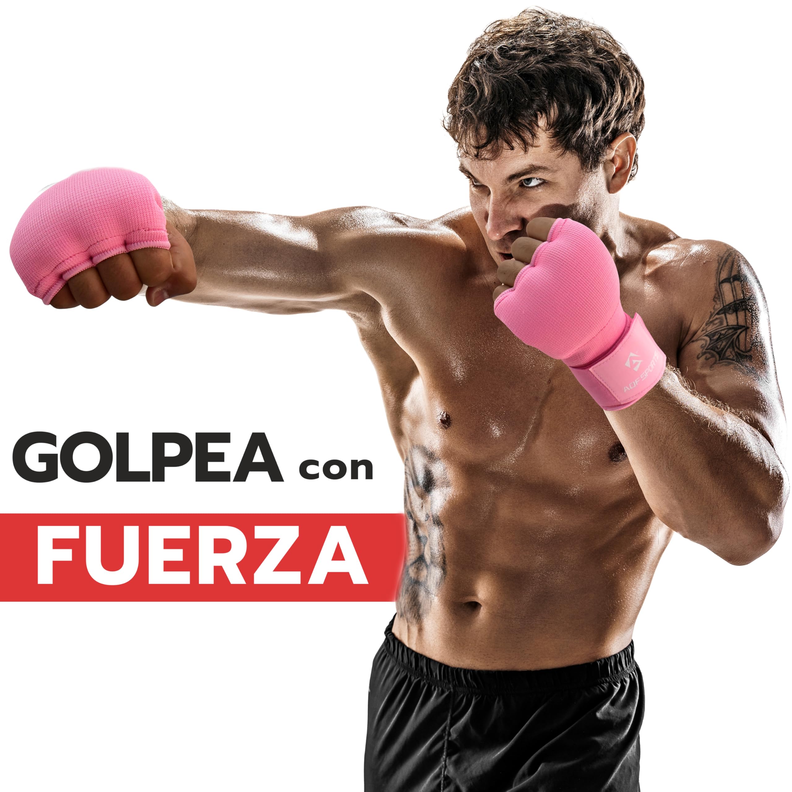 AQF Vendas Boxeo, Guantes Interiores, Muñecas Elásticas Tape Vendaje 75cm Largo, Wraps Protector Mano para Muay Thai, Taekwondo & MMA
