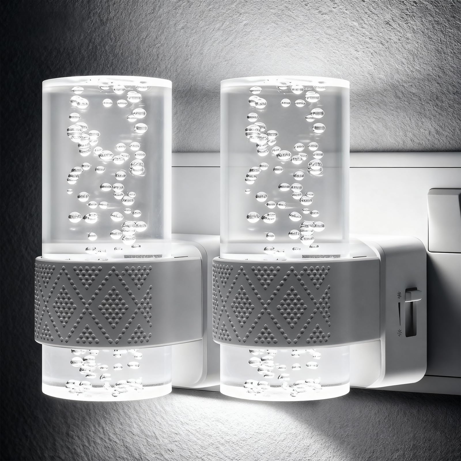 2 Pack LED Night Light Plug in Wall Dimmable Plug in Lights for Hallway, 0-100LM, 5000K Cool White Plugin Night Light with Dusk to Dawn Sensor, for Hallway Bedroom Kitchen Stair