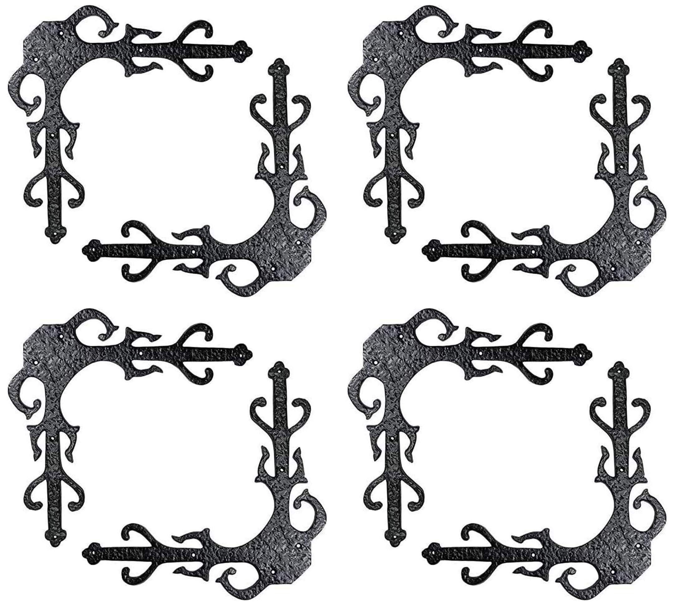 Adonai Hardware Gozan Decorative Antique Iron Dummy Corner Door Strap/L-Bracket (Supplied as 2 Pieces per Pack) - Black Powder Coated — Amazon image 13