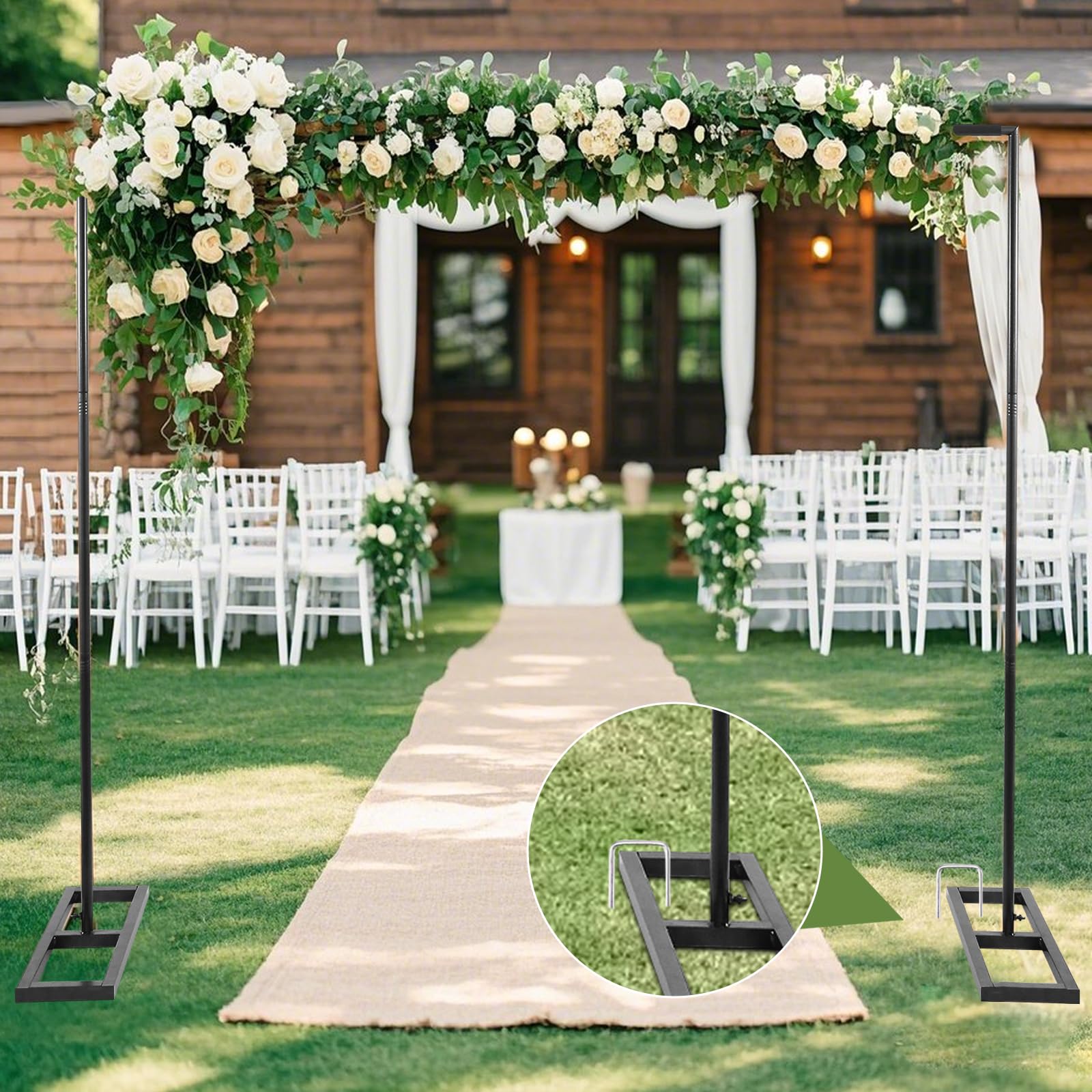 Snapklik.com : WellSign 8.2FT Square Wedding Arch, Metal Heavy Duty ...