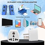Canada Adaptateur universel de prise de voyage, 4 pc, UK Inde européenne à US Adaptateur, US Adaptateur de prise, US Adaptateur de Voyage, Plug Converter, Adapteur de Voyage Universel (Gray)