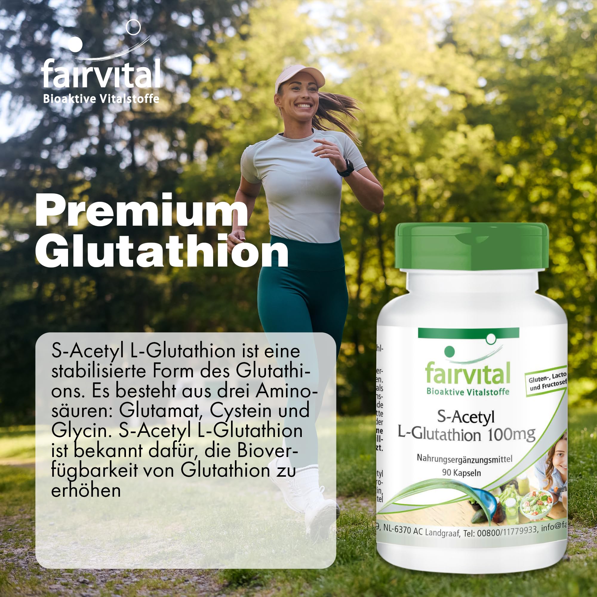 fairvital S-Acetyl L-Glutathione, 90 Vegan Capsules, Swallow-Friendly, Stable Glutathione Form, High Bioavailability, Quality Tested and High Dosage, Made in Germany : Amazon.de: Health & Personal Care fairvital S-Acetyl L-Glutathione, 90 Vegan Capsules, Swallow-Friendly, Stable Glutathione Form, High Bioavailability, Quality Tested and High Dosage, Made in Germany : Amazon.de: Health & Personal Care
