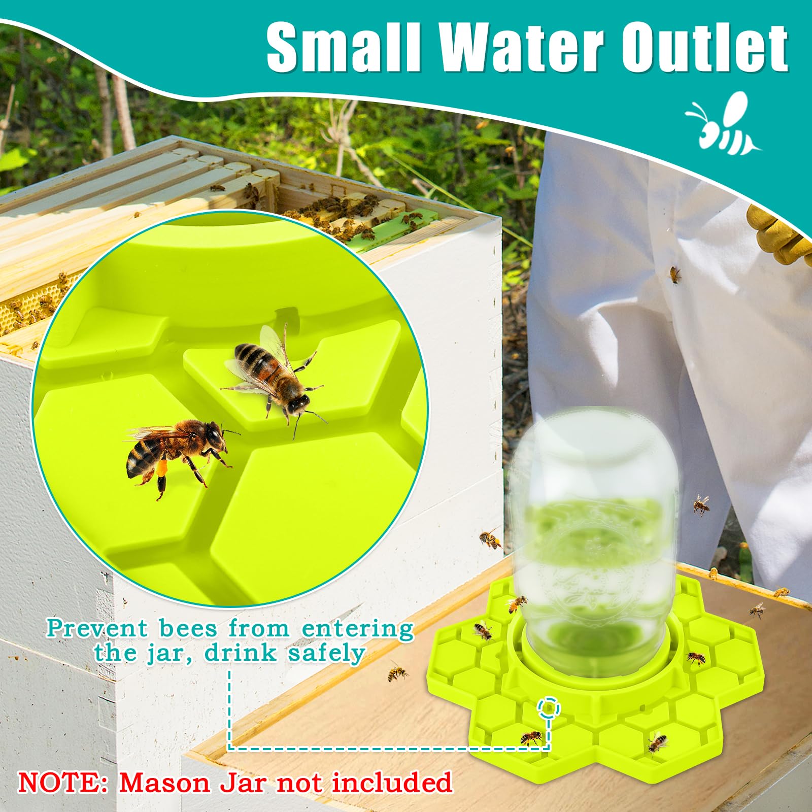 EVA Bee Bath Floating Bee Watering Station - Decorative Garden Feeder For Bees & Butterflies, 7.87 Inch EVA Island Floating Bee Water Station - View #3