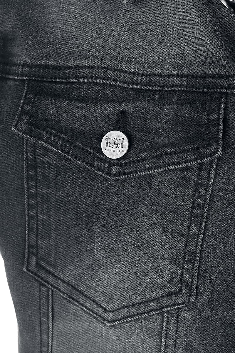 Black Premium by EMP Hombre Chaqueta gris oscuro con bolsillos en el pecho y cinta de botones