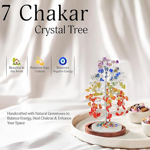 Miniatura 162 de YATSKIA - Árbol de cristal turquesa Feng Shui, alambre, bonsái Buhha, estatua reiki, Chakra curativo energía positiva, buena suerte dinero regalos