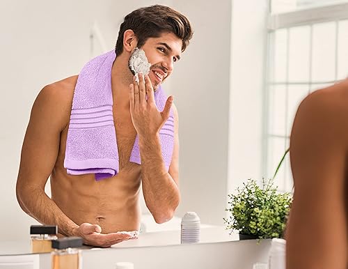 Vista 37 de Utopia Towels Juego de toallas prémium de 8 piezas, 2 baños, 2 manos y 4 toallas pequeñas, 100% algodón hilado en anillo, toallas altamente Azul