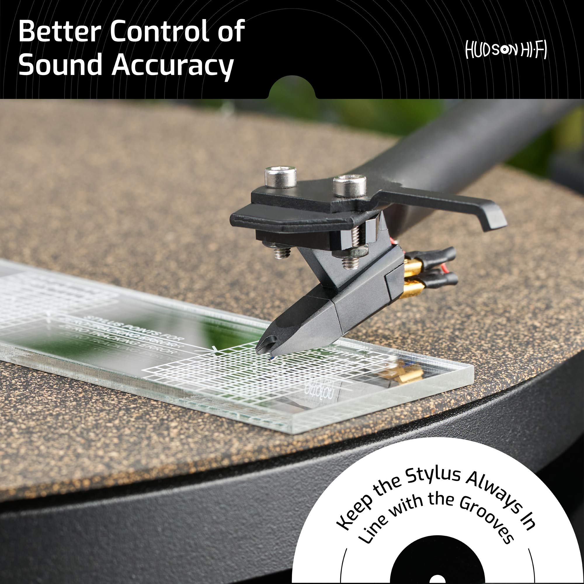 Buy Turntable Phonograph LP Phono Tonearm Cartridge Alignment Protractor Tool – Mirrored Tonearm ...